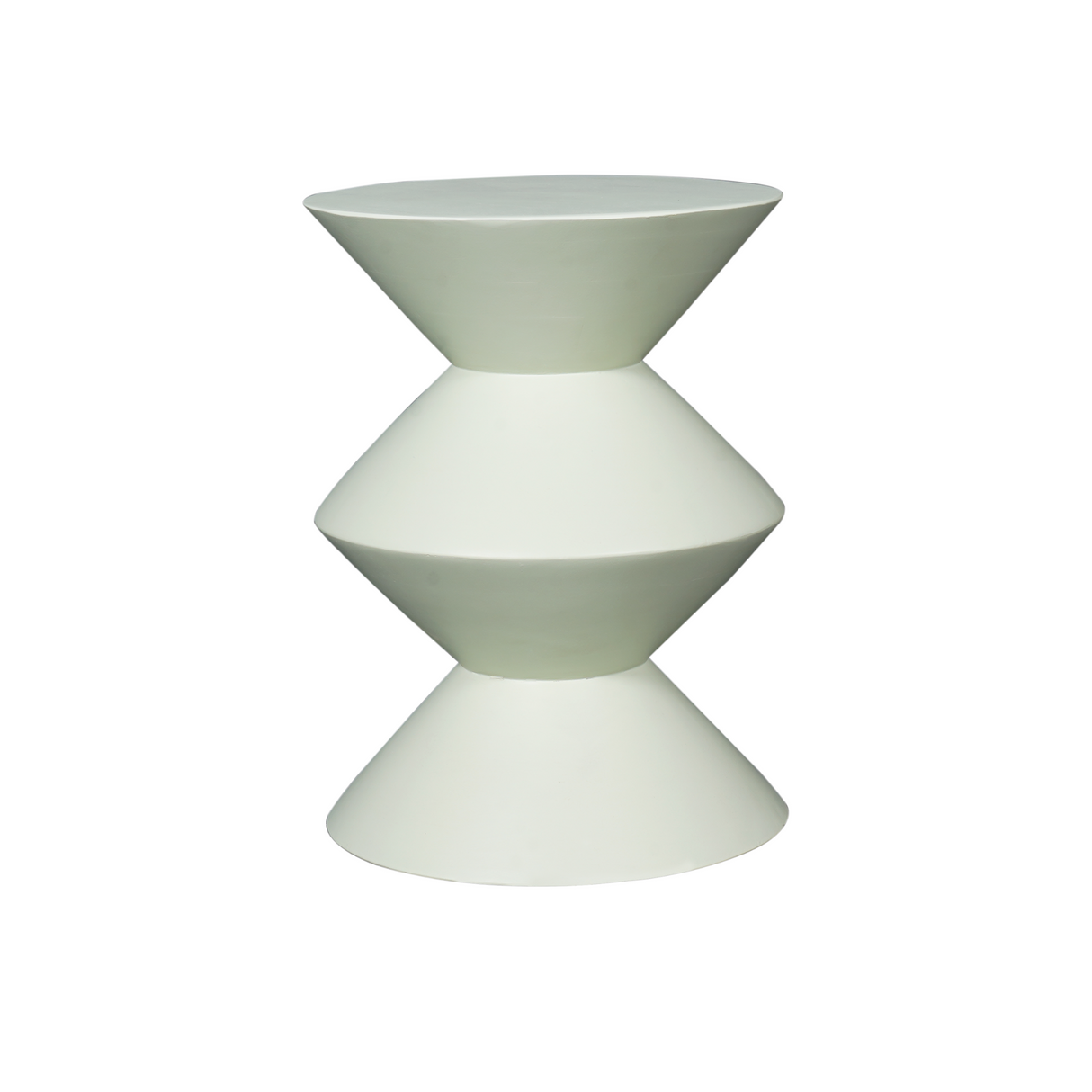 Bijzettafel - Groen Mangohout - Gestapeld Geometrisch Design - 33 cm