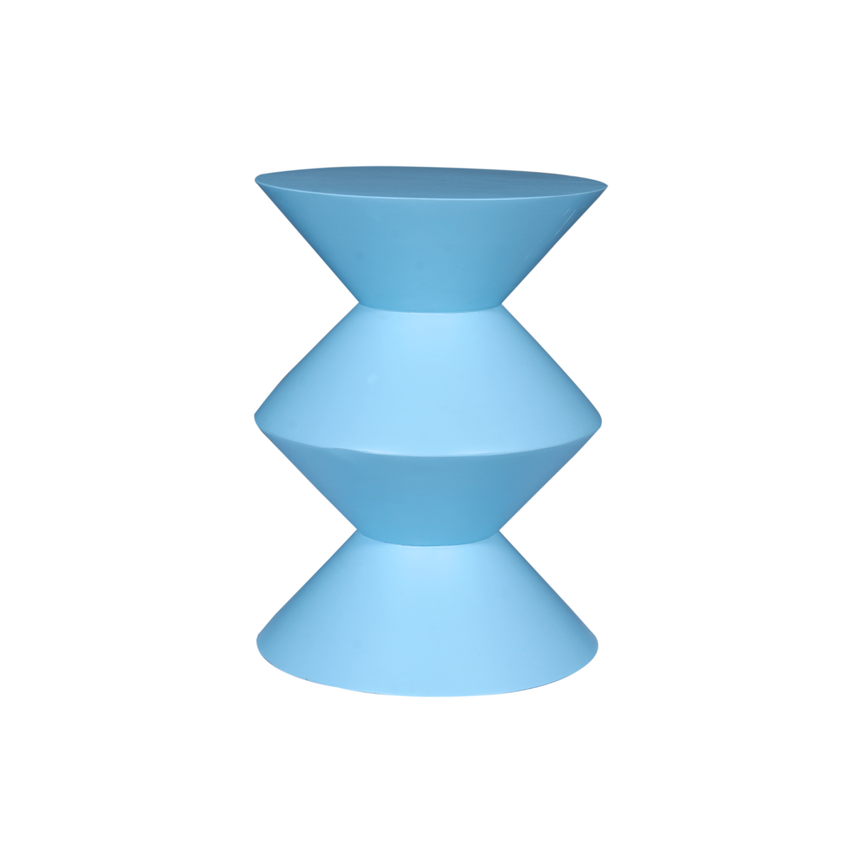 Bijzettafel - Blauw Mangohout - Gestapeld Geometrisch Design - 33 cm