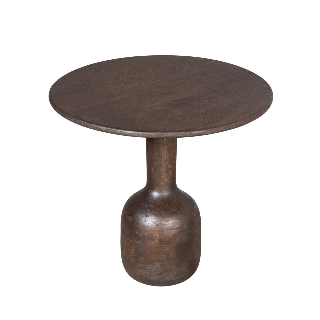 Ronde Bijzettafel - 50 cm - Bruin Mangohout - Modern Kelkdesign