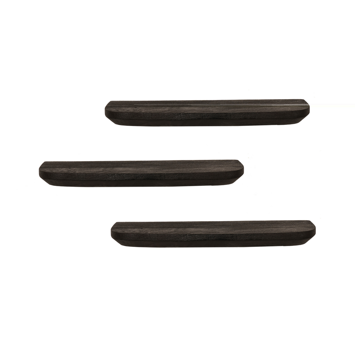 Wandplank Zwart Mangohout - Set van 3 - 60 cm