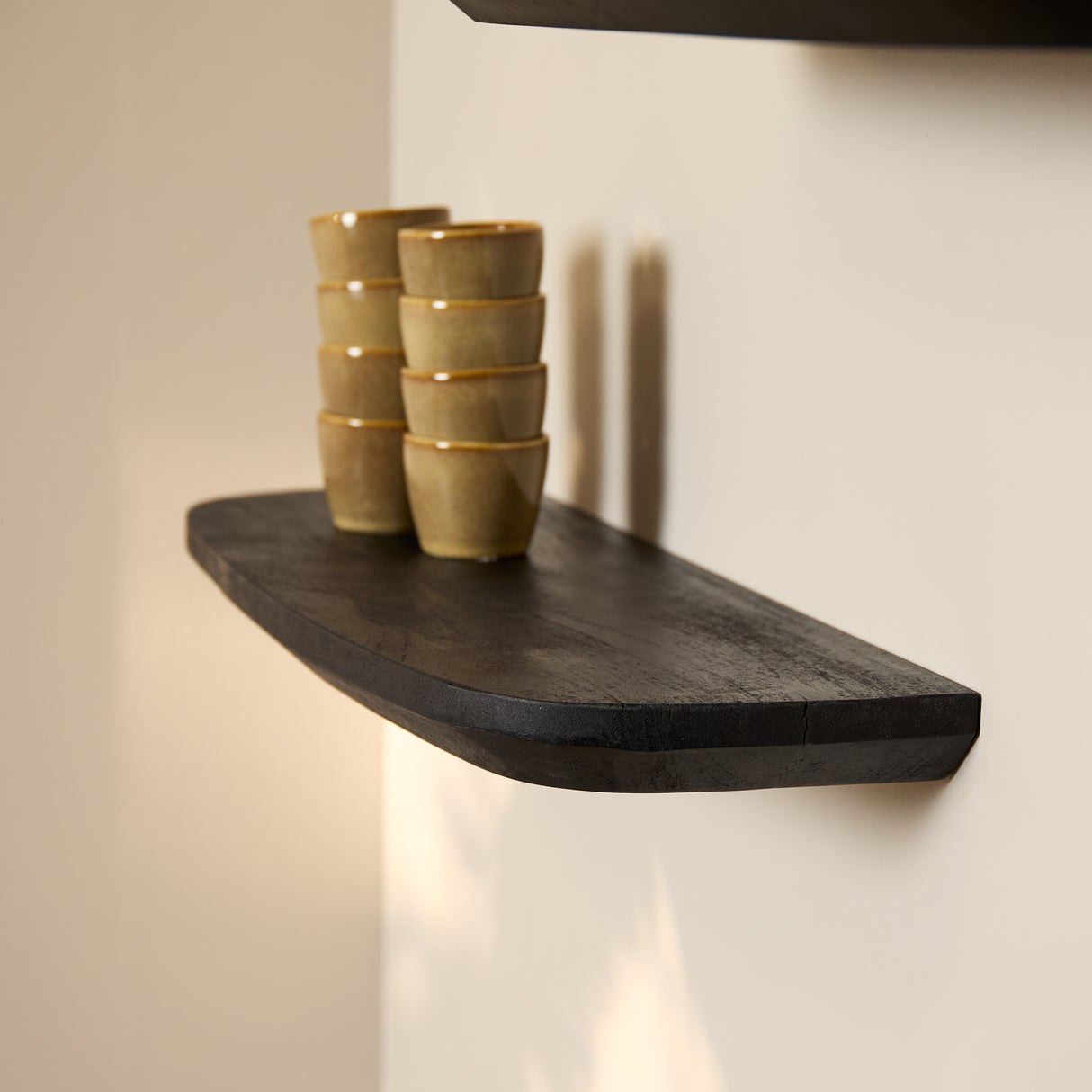 Wandplank Zwart Mangohout - Set van 3 - 60 cm