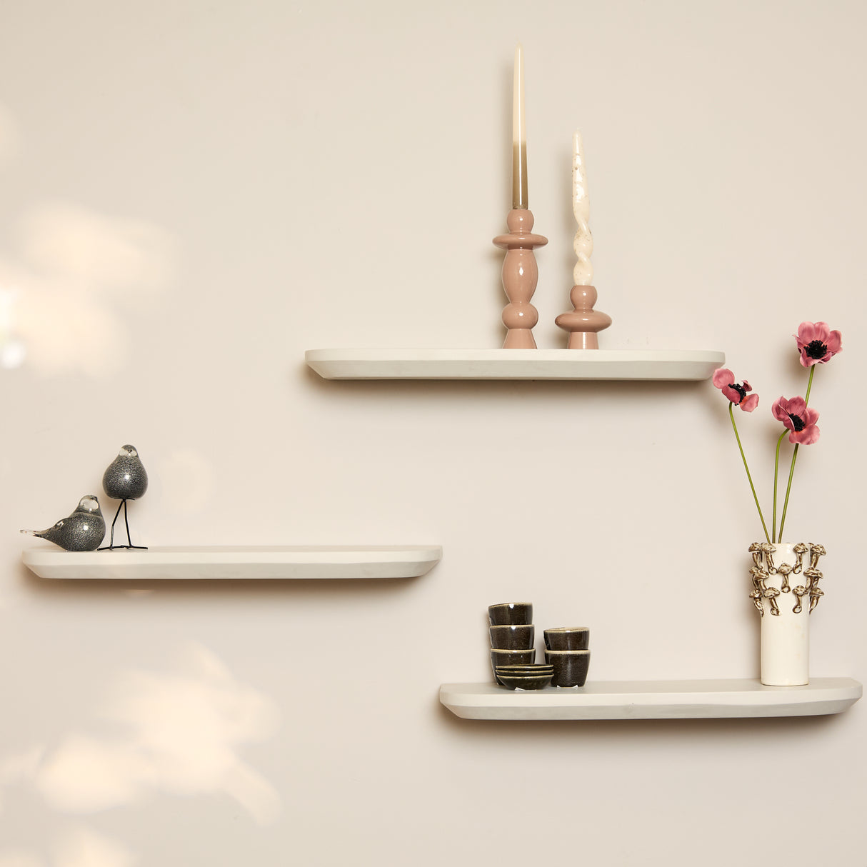 Wandplank Zand Mangohout - Set van 3 - 60 cm