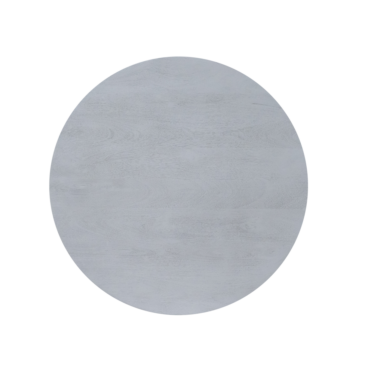 Ronde Salontafel - Taupe Mangohout - 80 cm - Lattenpatroon op Zuilpoot