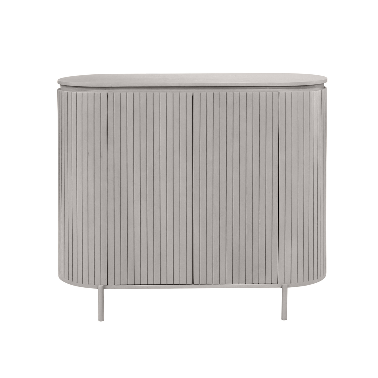 Kabinetkast - Taupe Mangohout - 115 cm - Verticaal Lattenpatroon