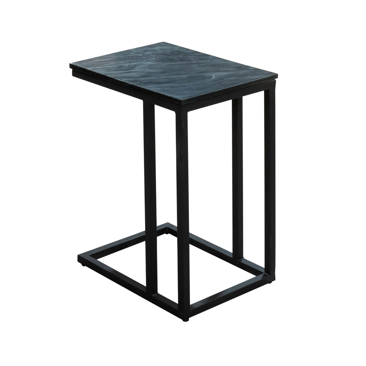 Slider Bijzettafel - Zwart Gezandstraald Mangohout - Metaal Frame