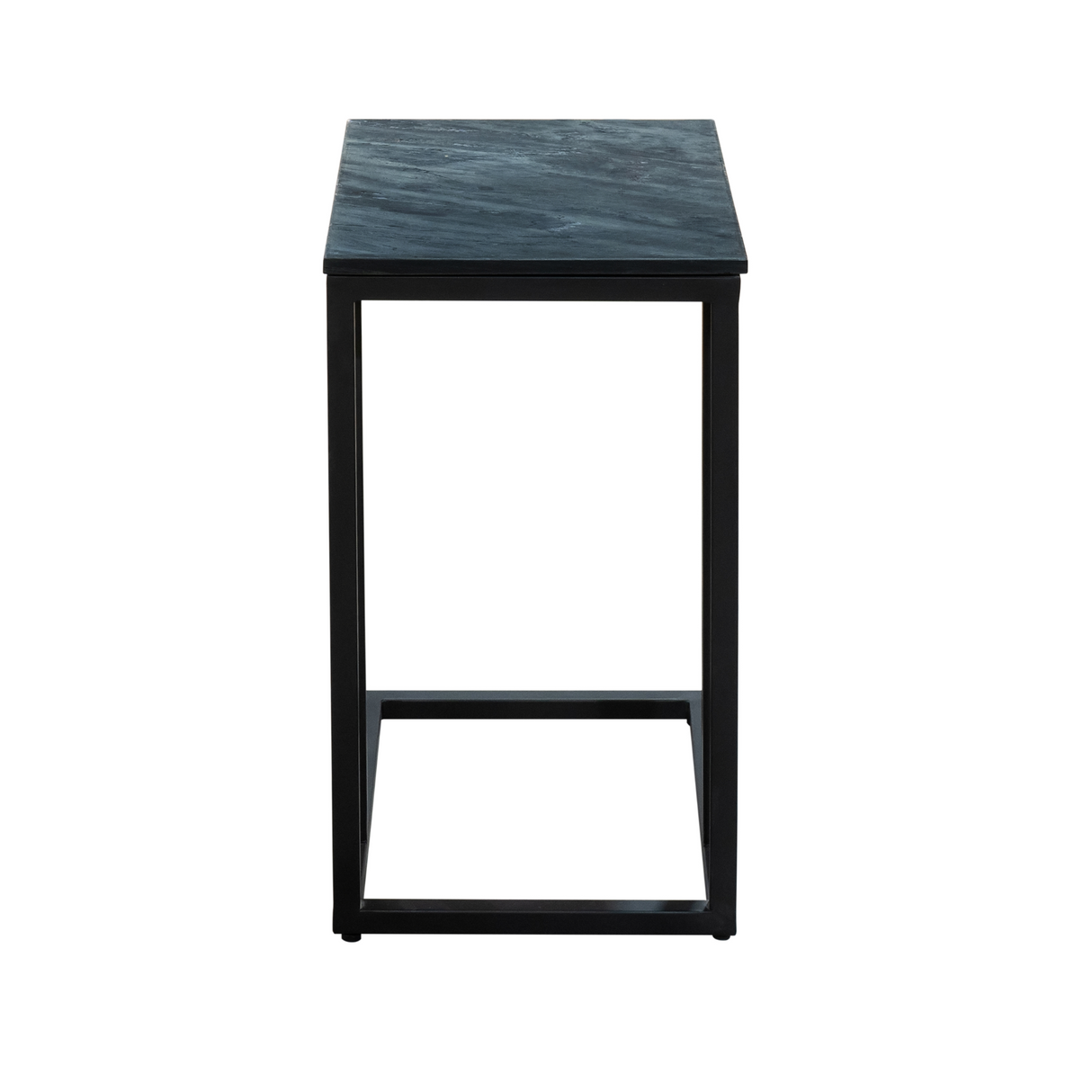 Slider Bijzettafel - Zwart Gezandstraald Mangohout - Metaal Frame