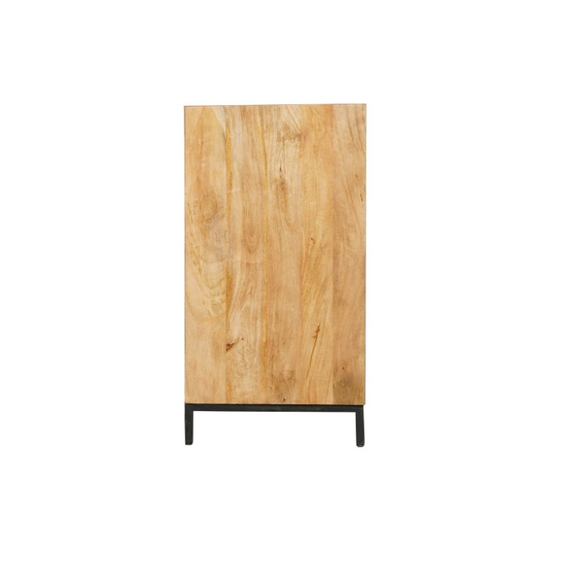 Dressoir Mangohout Natural - 210 cm - 3 Deuren & 3 Lades - Greeploos