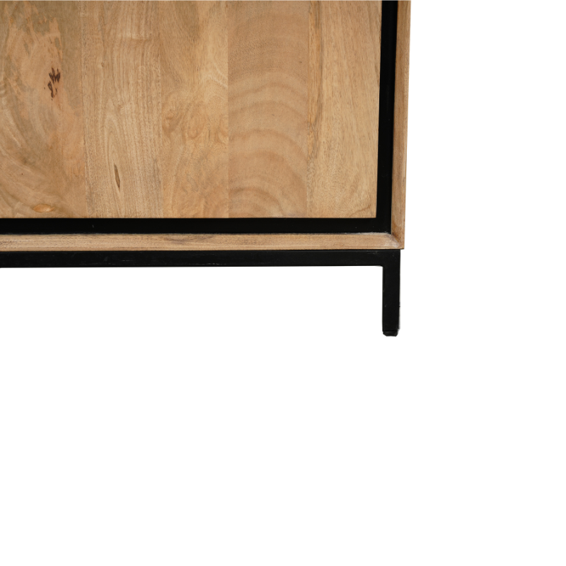 Dressoir Mangohout Natural - 210 cm - 3 Deuren & 3 Lades - Greeploos