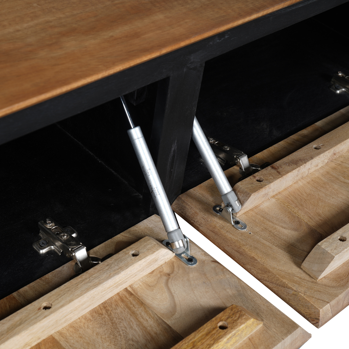 Sidetable Naturel Mangohout - 150 cm - 3 Greeploze Lades en Legplank