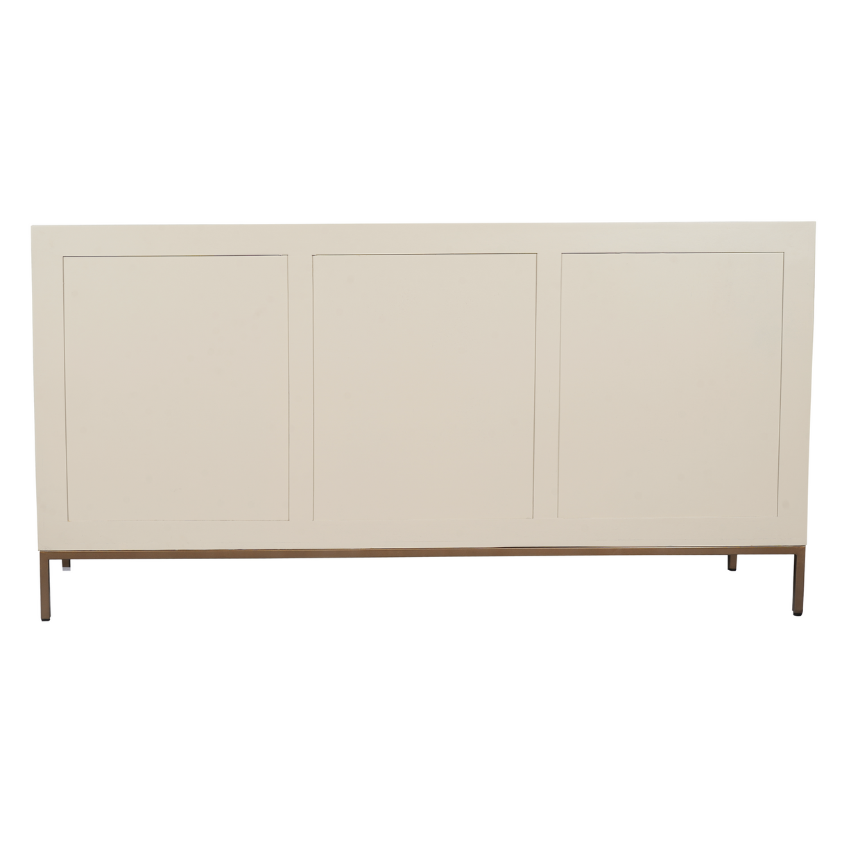Dressoir - Zand Mangohout - 3 Deuren met Lattenpatroon - 165 cm