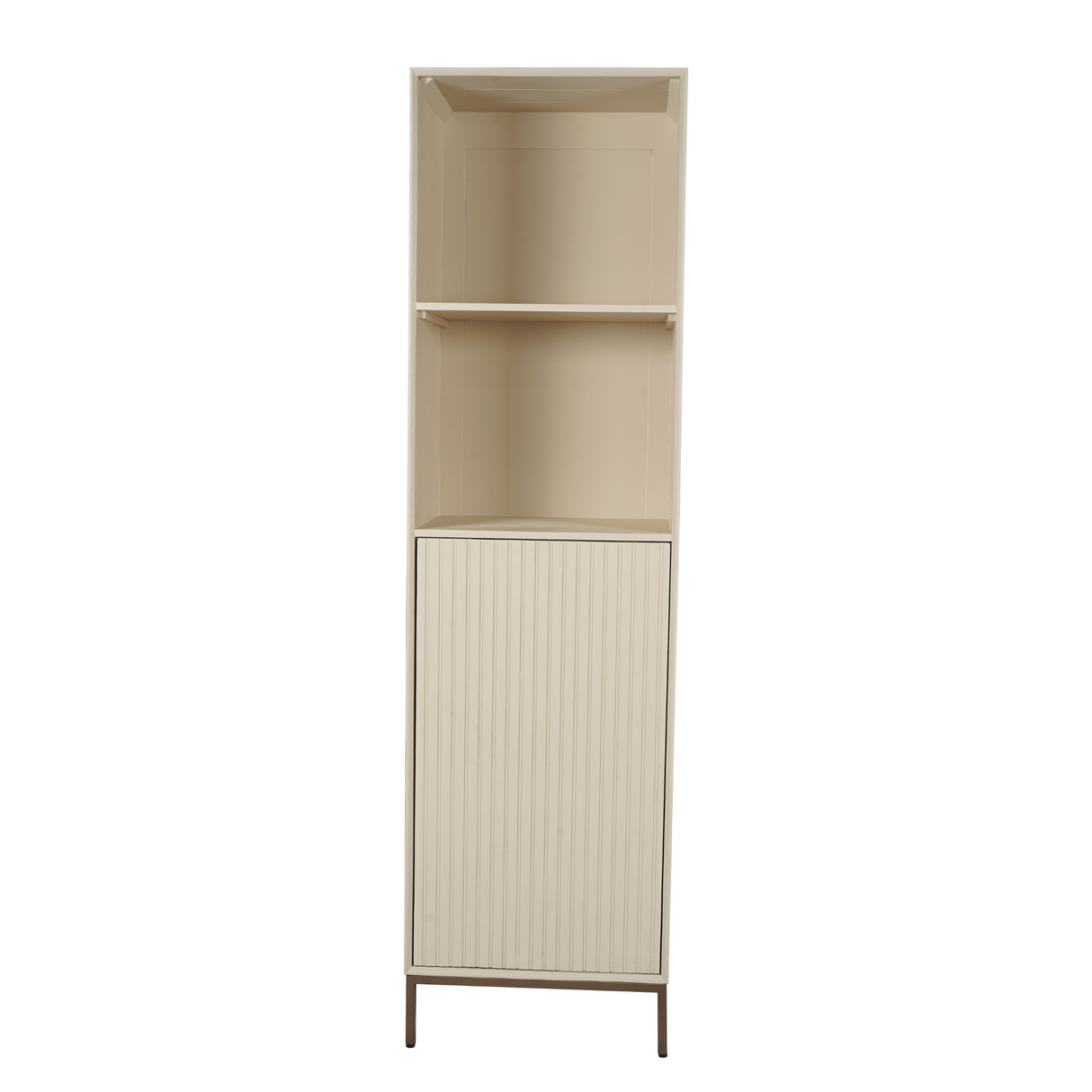 Boekenkast - Zand Mangohout - 1 Deur & 2 Vakken - 55 cm