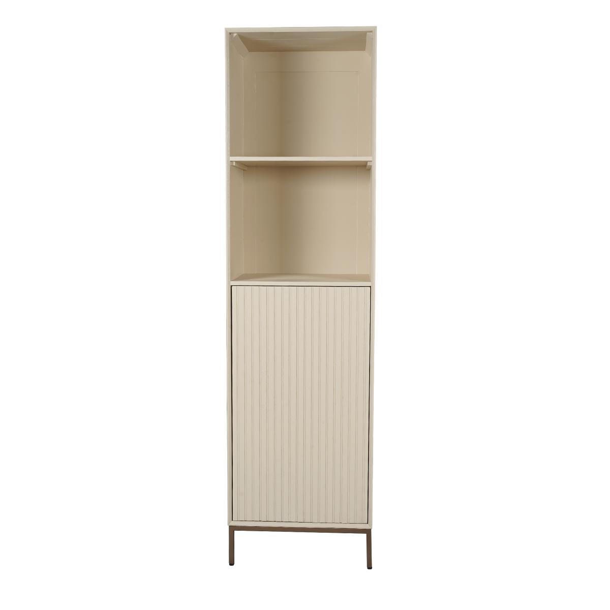 Boekenkast - Zand Mangohout - 1 Deur & 2 Vakken - 55 cm