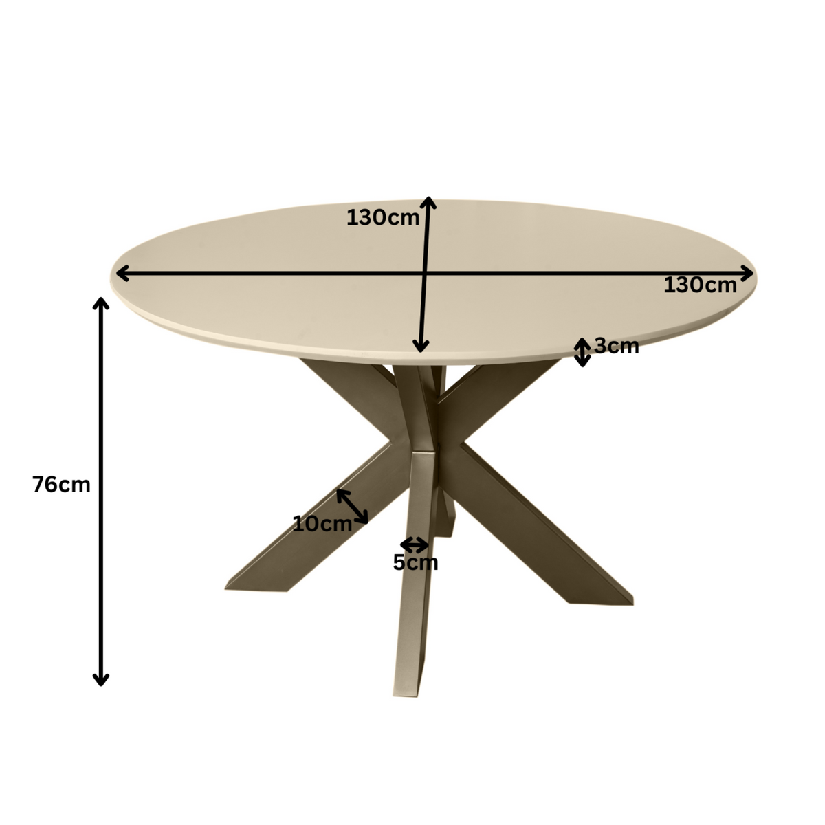 Eettafel Madison Sand | 130 cm