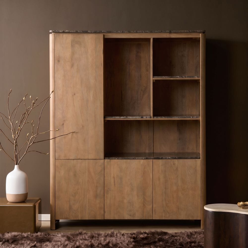 Vakkenkast XL Dallas Naturel Mangohout 160 cm Starfurn