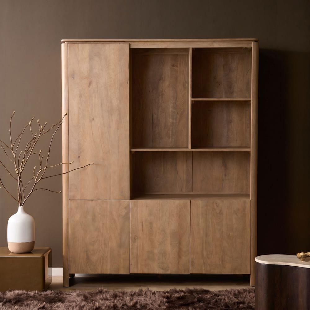Vakkenkast XL Dallas Naturel Mangohout 160 cm Starfurn