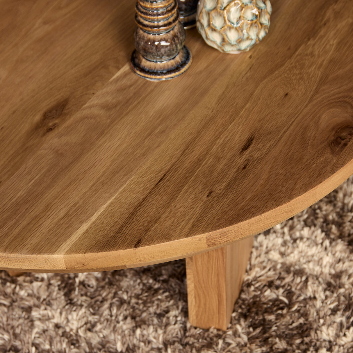 Salontafel - Naturel Eikenhout - 130 cm - Organisch Driehoekig Design