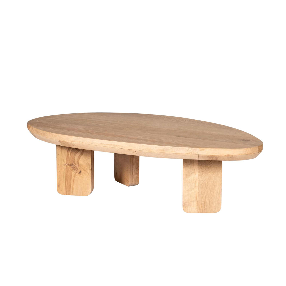 Salontafel - Naturel Eikenhout - 130 cm - Organisch Driehoekig Design