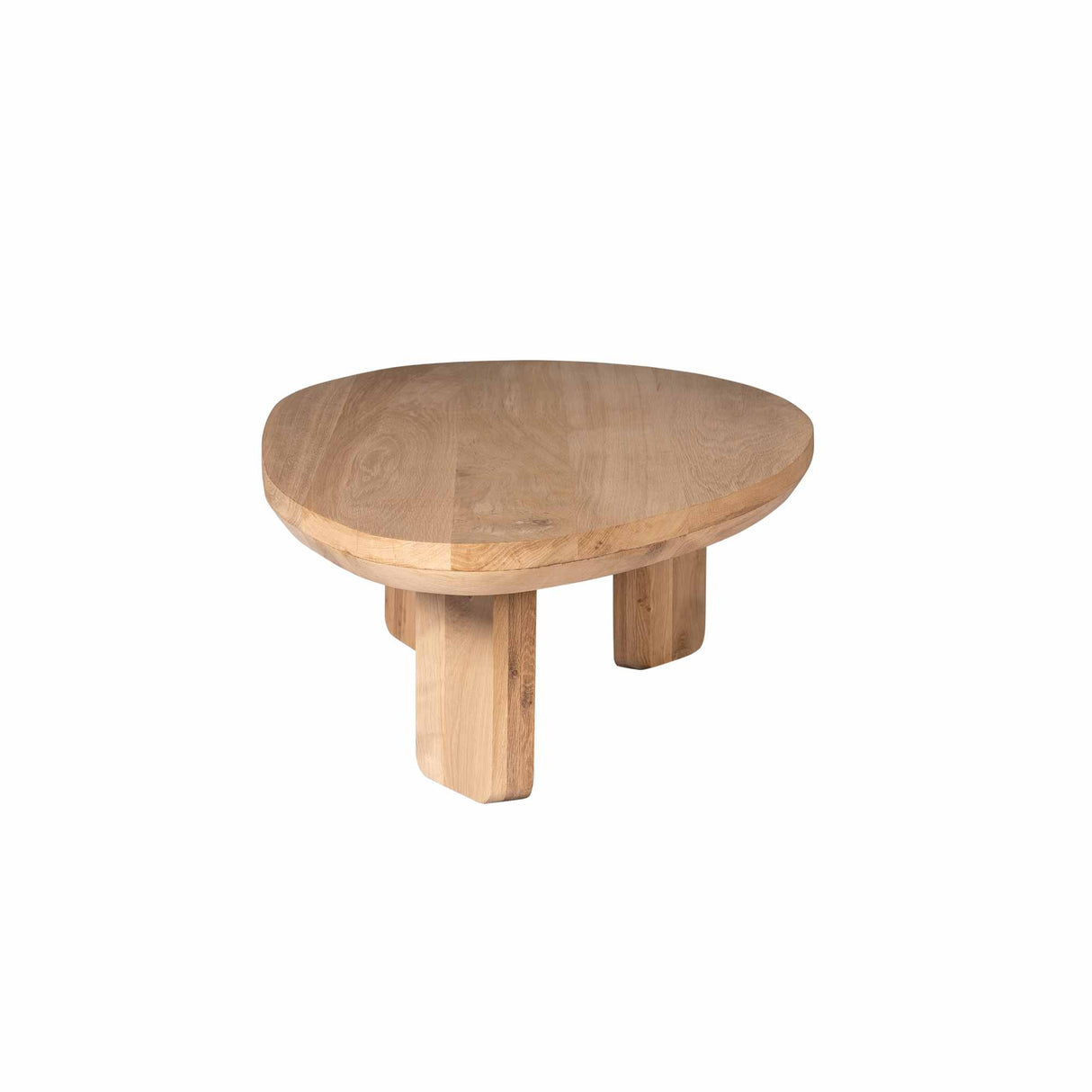 Salontafel - Naturel Eikenhout - 130 cm - Organisch Driehoekig Design