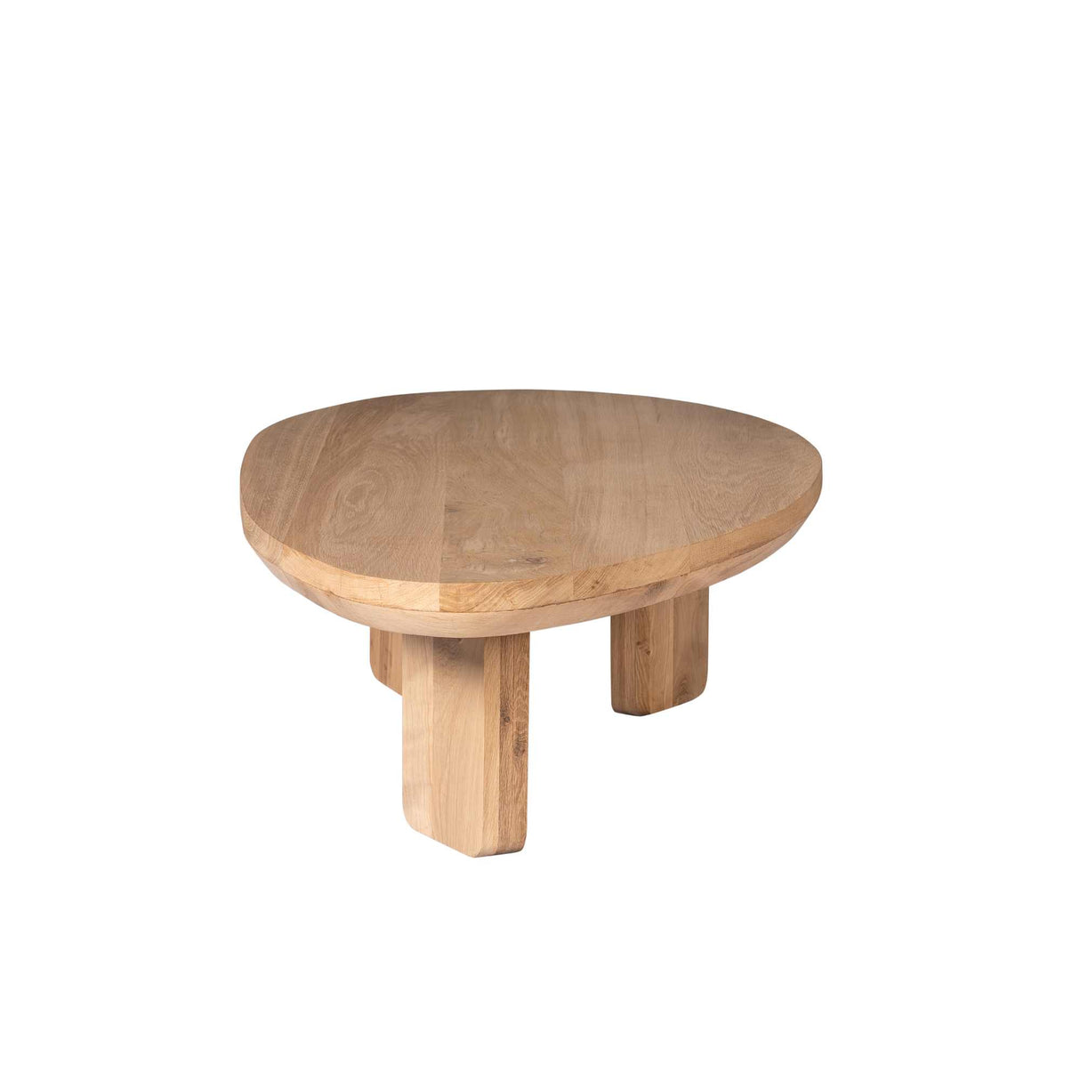 Salontafel - Naturel Eikenhout - 130 cm - Organisch Driehoekig Design