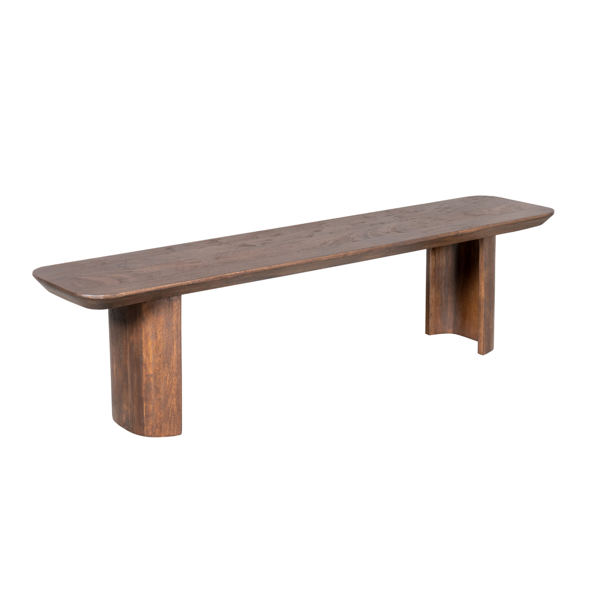 Eetkamerbank - Bruin Mangohout - 280 cm - Modern Design - Half Ronde Poten
