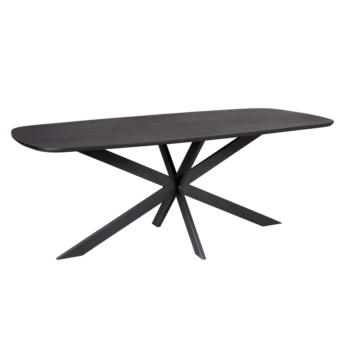 Eettafel - Deens-ovaal - Zwart - Mangohout - 200 cm
