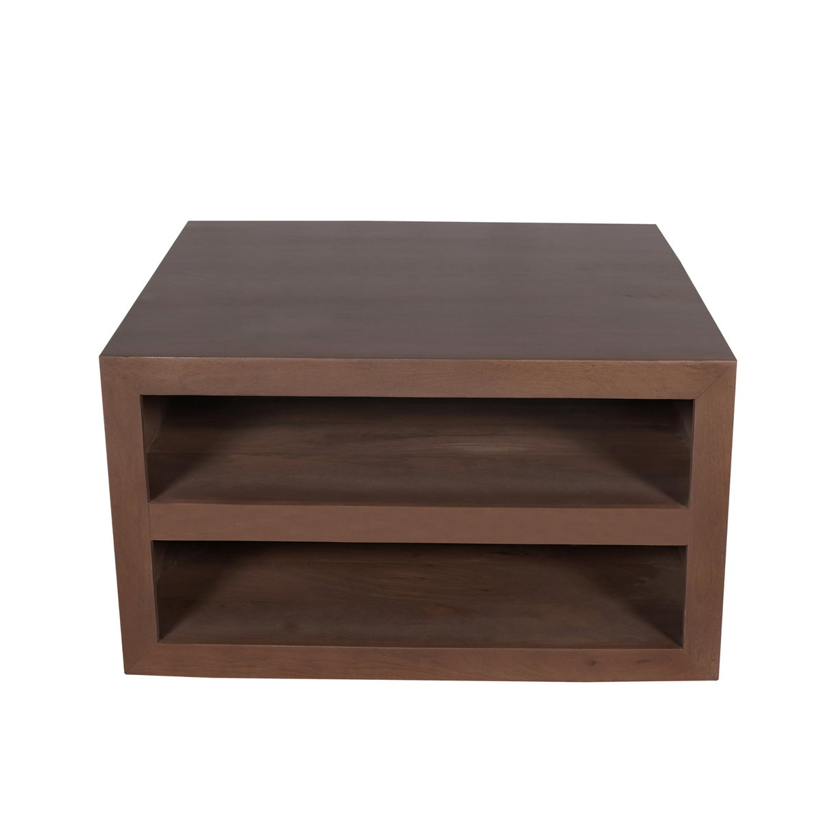 Vierkante Salontafel Walnoot Mangohout - 80 cm - Modern Blokdesign