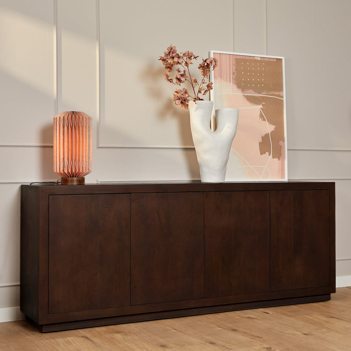 Dressoir - Bruin Mangohout - 200 cm - Modern Design - 3 Deuren
