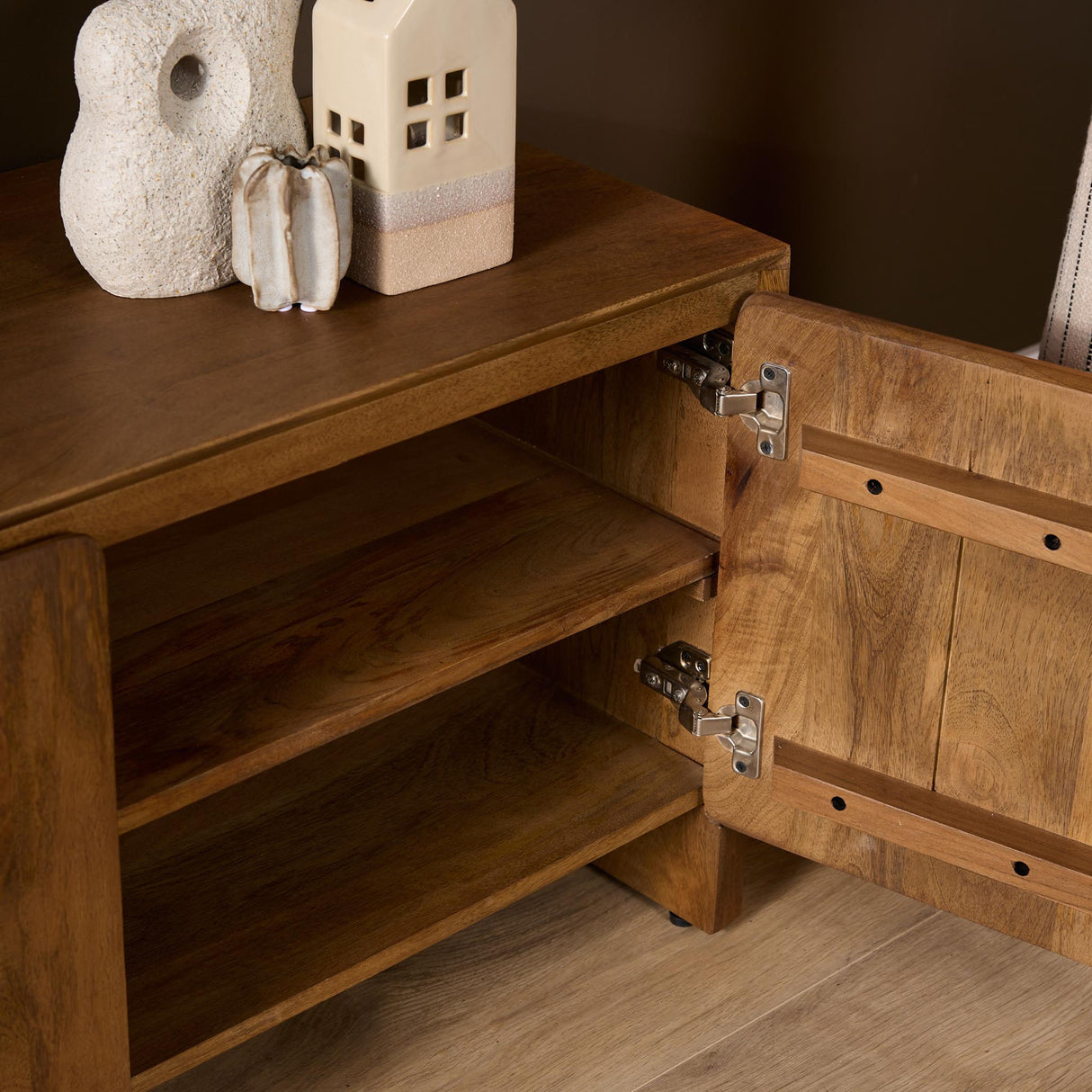 Modern Tv-meubel Naturel Mangohout - 150 cm - Minimalistisch Design