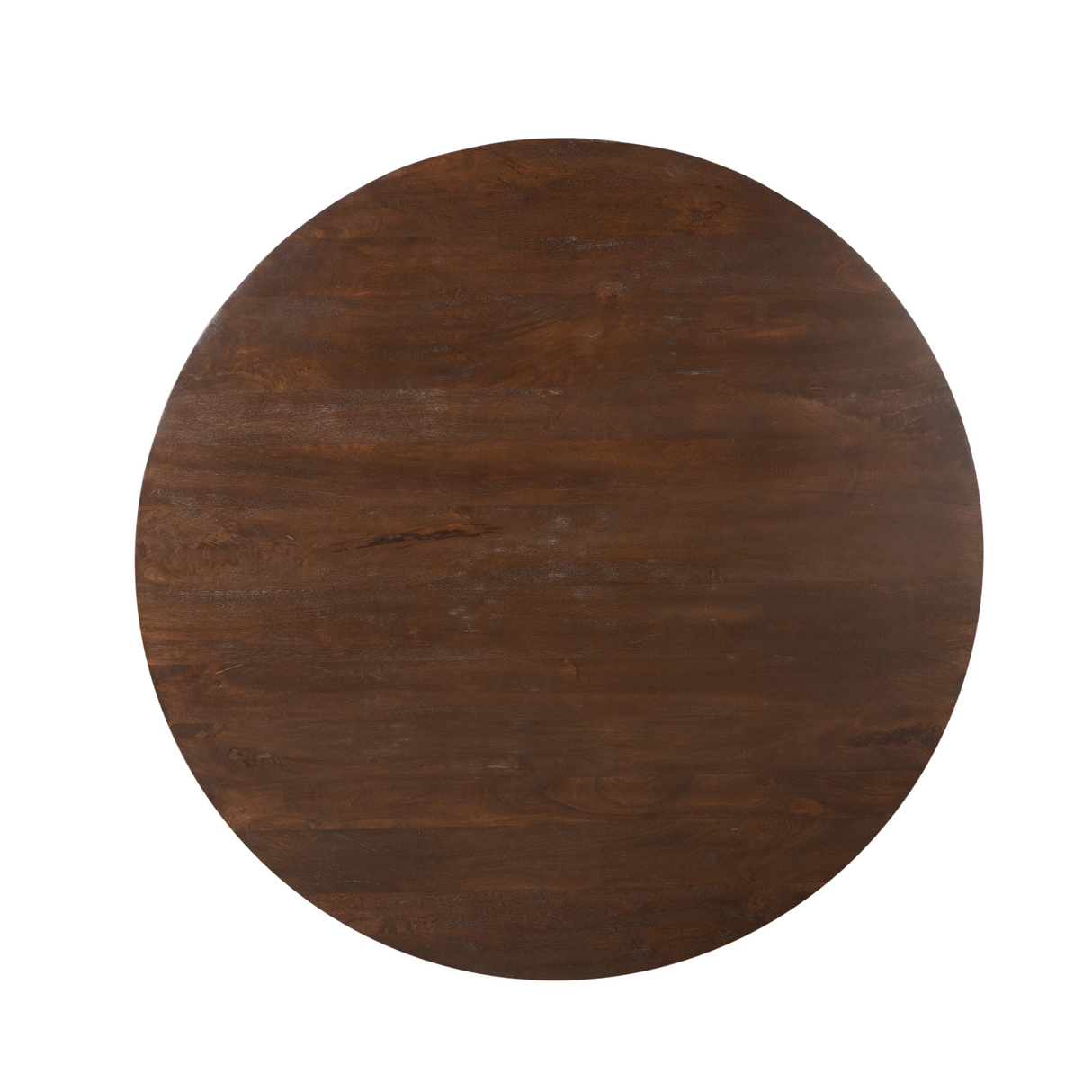 Ronde Eettafel - Volledig Bruin Mangohout - 130 cm - Conische Houten Poot
