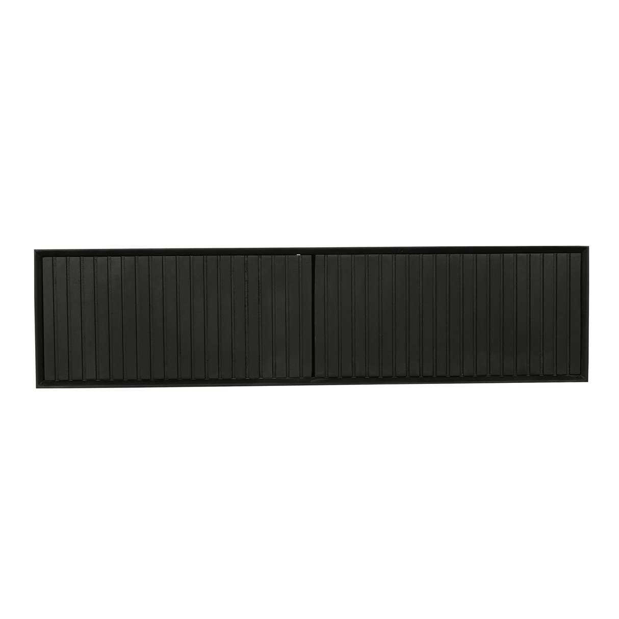 Zwevend TV-meubel Zand Mangohout - 120 cm - Verticaal Lattenpatroon en Push-to-Open