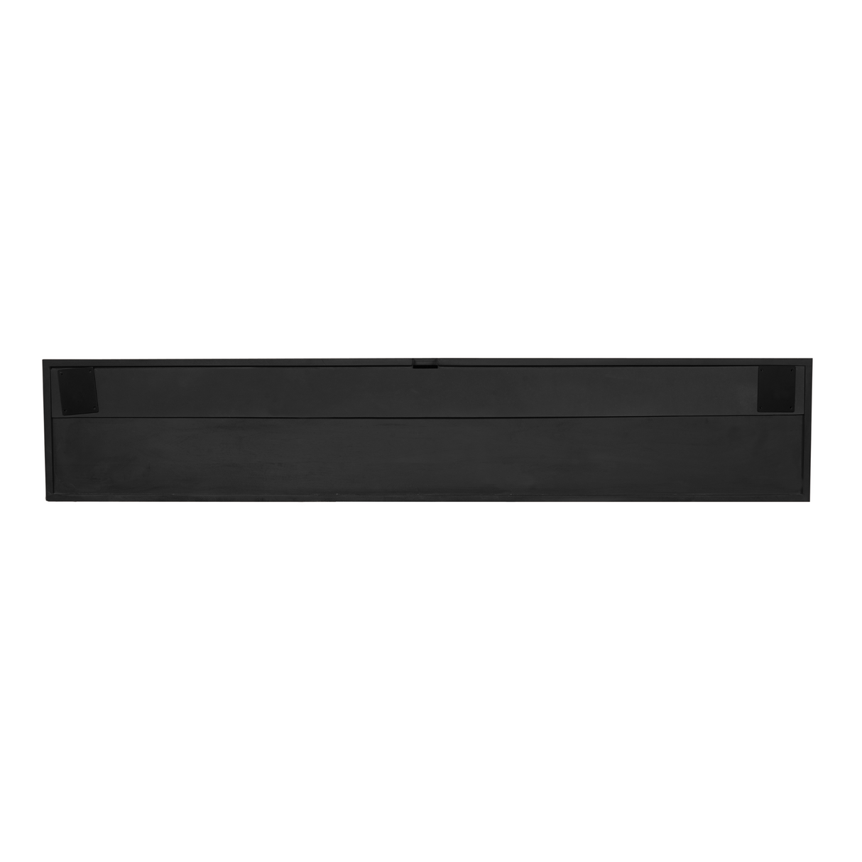 Zwevend Tv-meubel Zwart Mangohout - 160 cm - Lattenpatroon