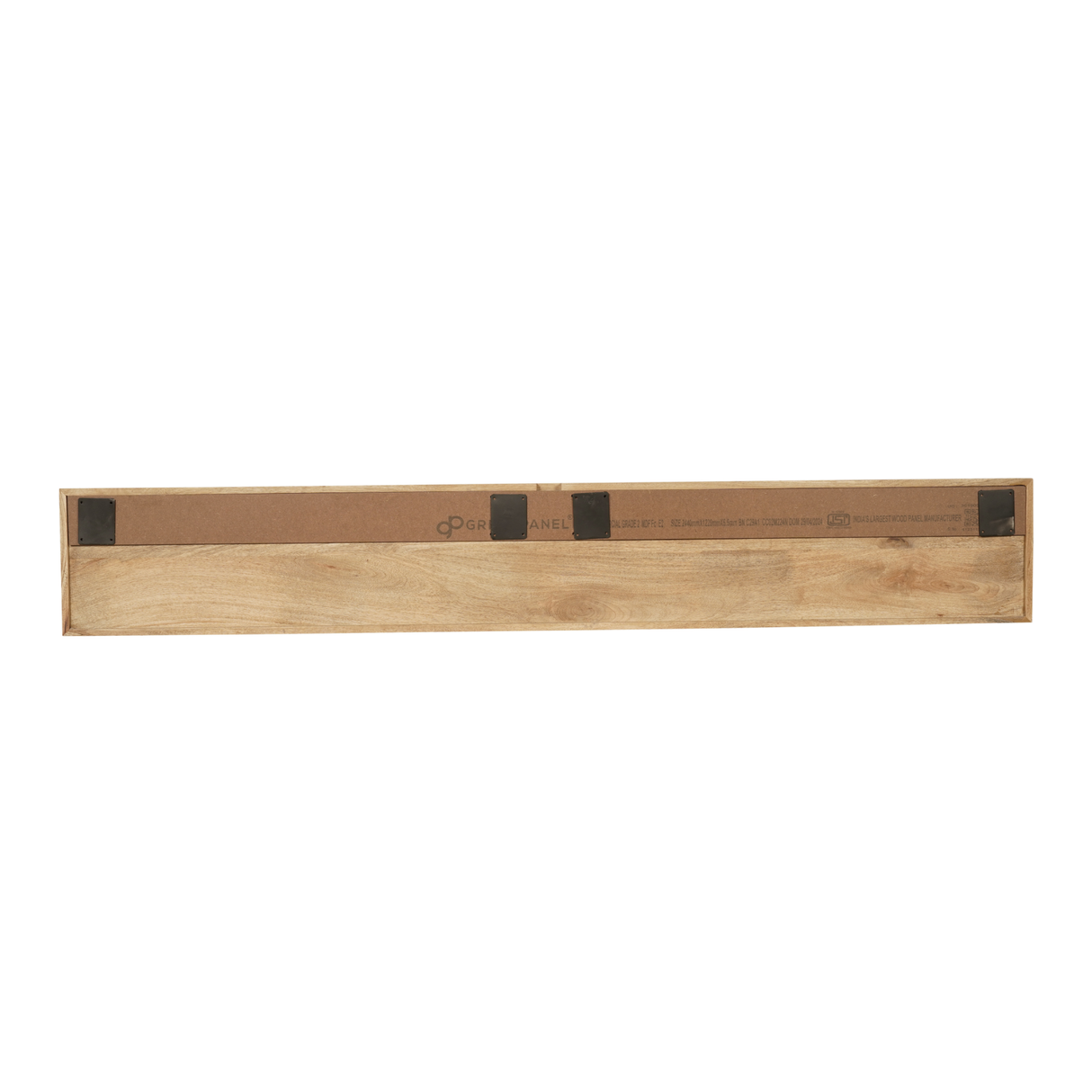 Zwevend Tv-meubel Naturel Mangohout - 200 cm - Lattenpatroon