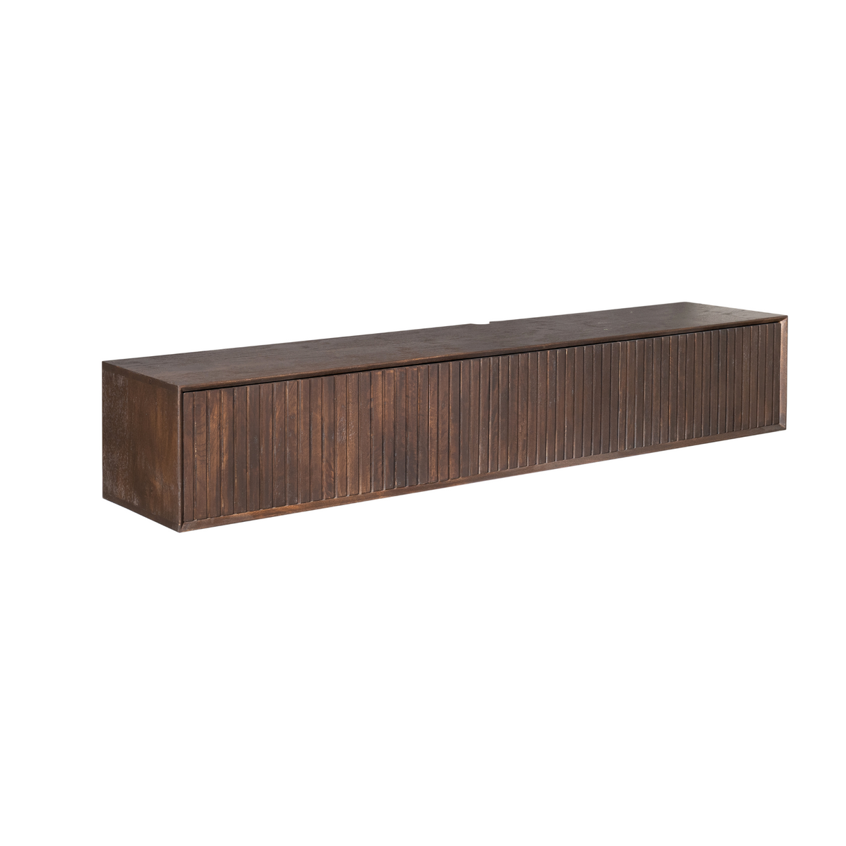 Zwevend TV-meubel - Bruin Mangohout - 160 cm - Lattenstructuur