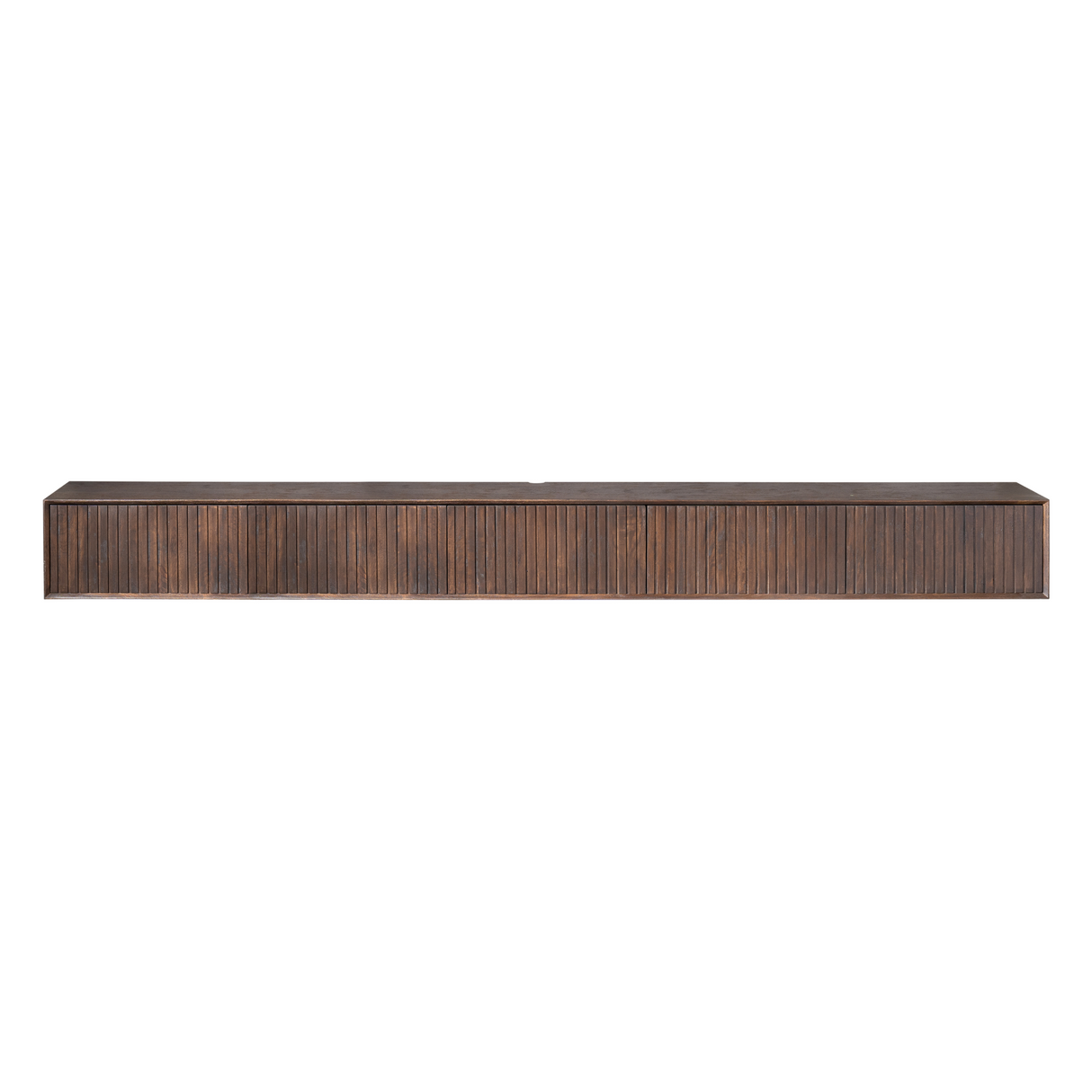 Zwevend TV-meubel - Bruin Mangohout - 280 cm - Lattenstructuur