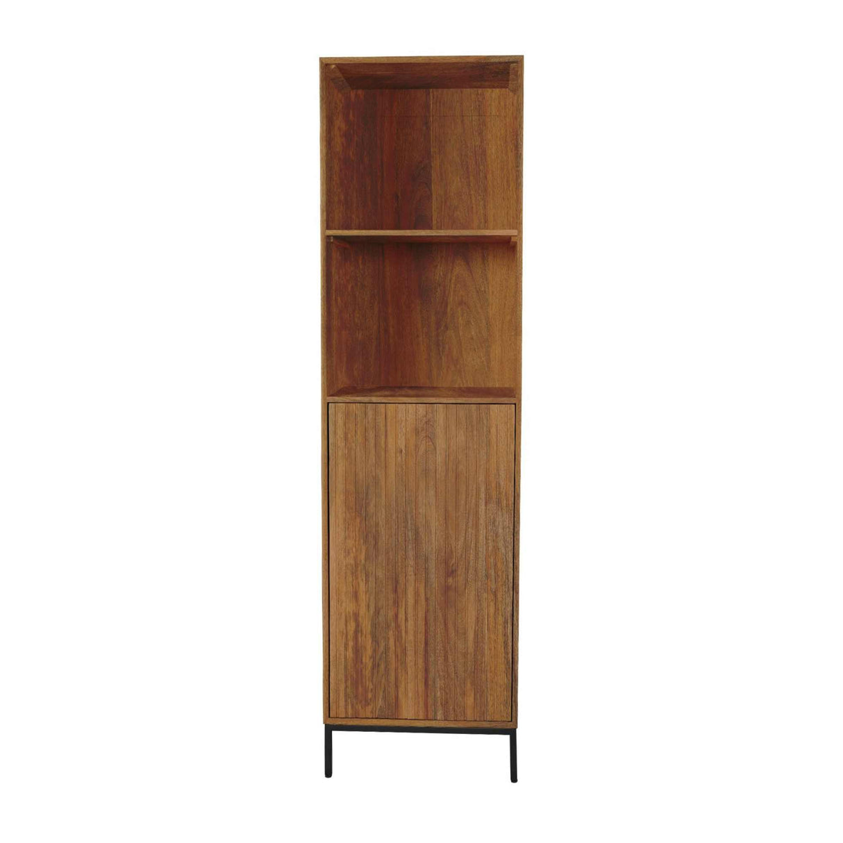 Boekenkast - Naturel Mangohout - 55 cm - Verticaal Lattenpatroon