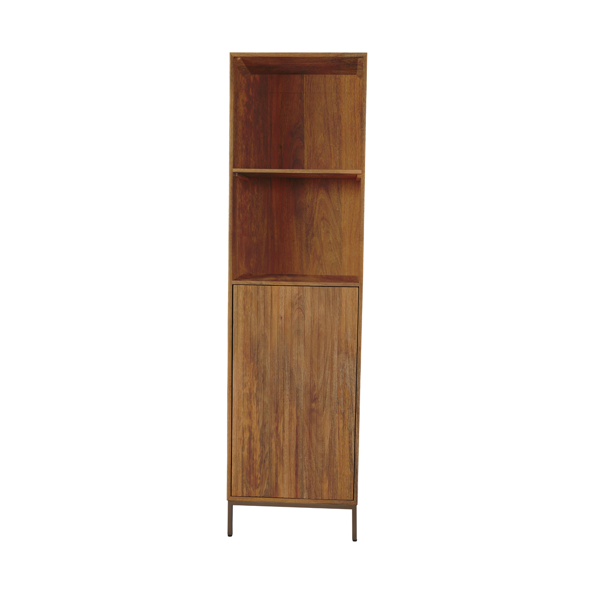 Tv-meubel - Naturel Mangohout - 165 cm - Verticaal Lattenpatroon