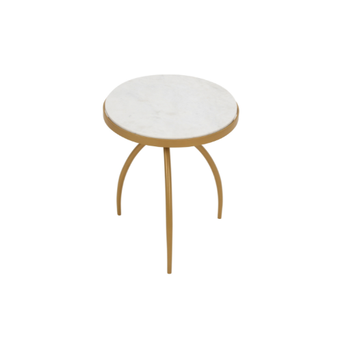 Bijzettafel - Wit - Marmer - 40 cm