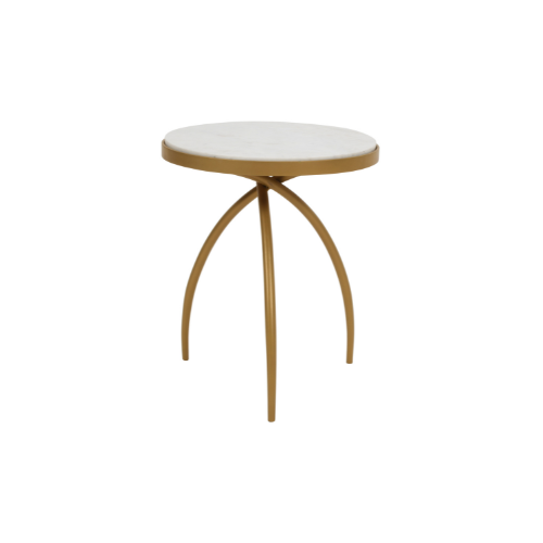 Bijzettafel - Wit - Marmer - 40 cm