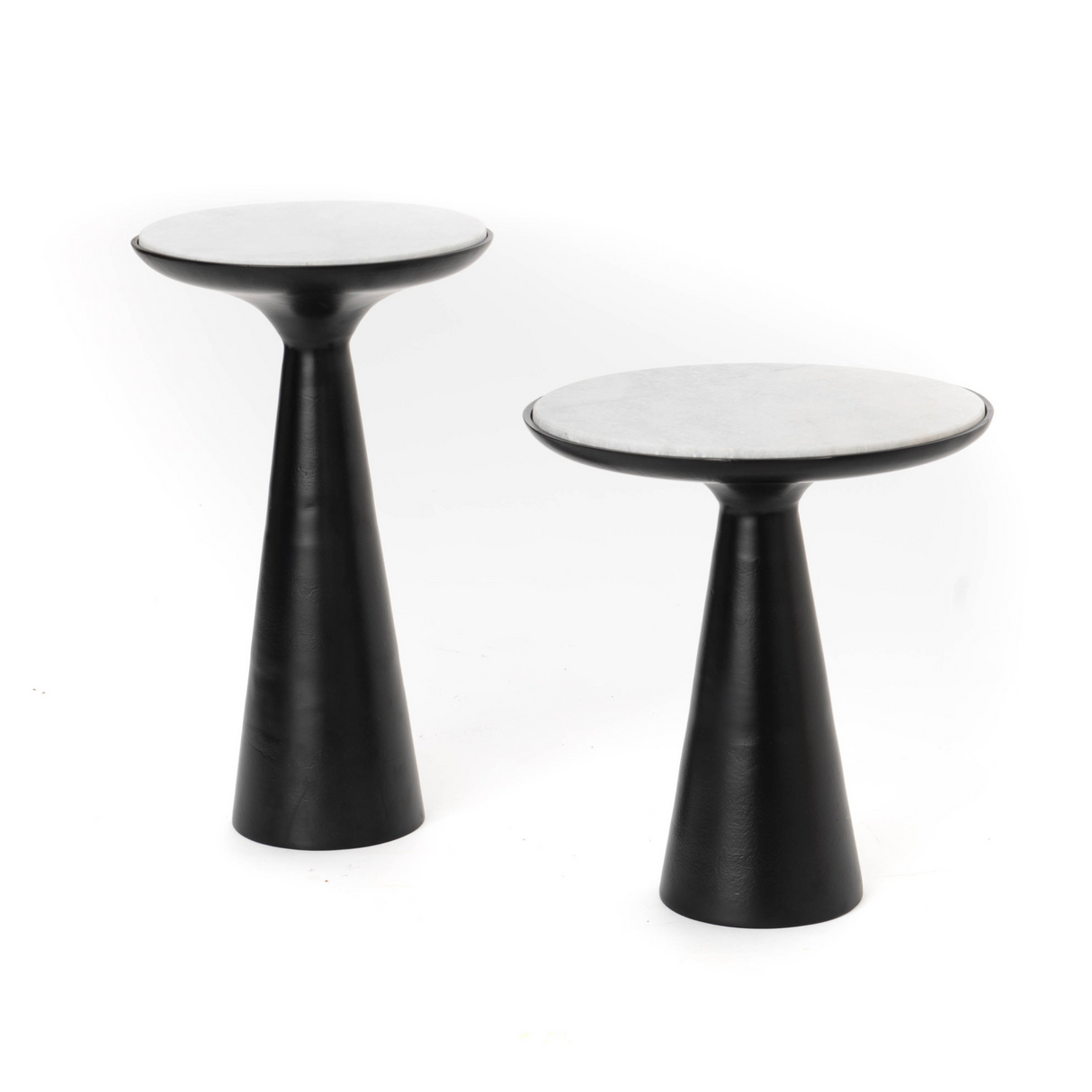 Bijzettafel Zwart Marmer & Metaal - 38 cm - Hoog Model - Modern Design