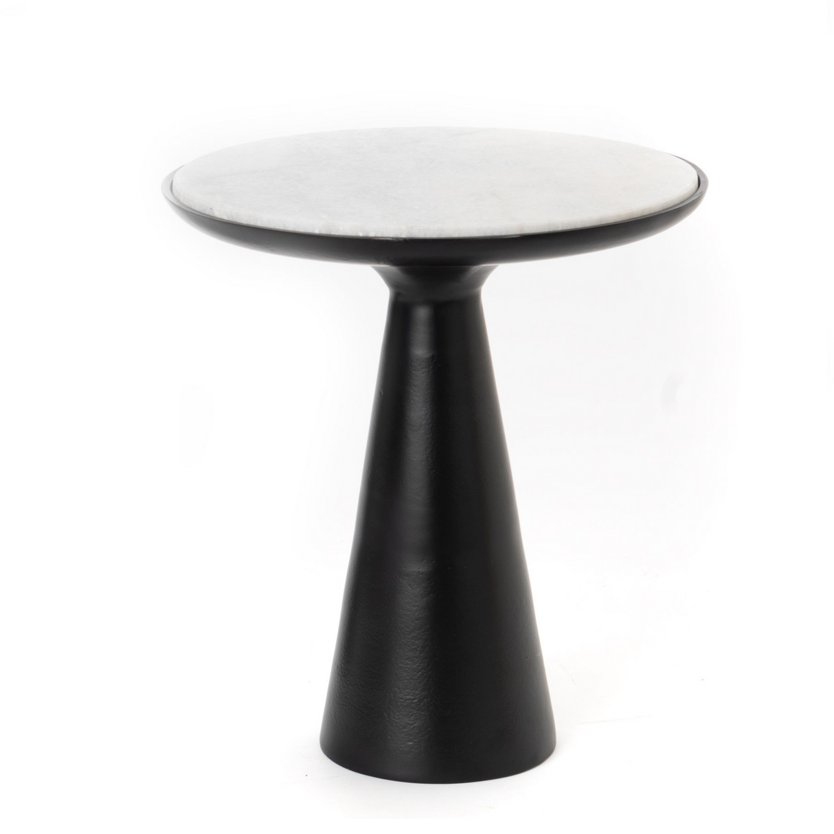 Bijzettafel Zwart Marmer & Metaal - 38 cm - Hoog Model - Modern Design