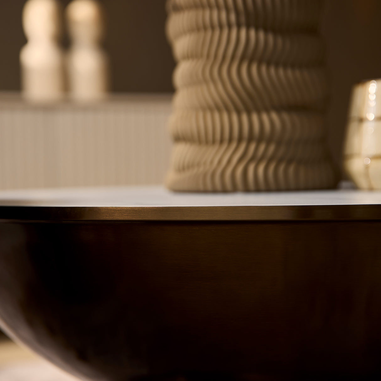 Salontafel - Set van 2 - Wit Marmerlook - Goudkleurig Staal - Modern Design