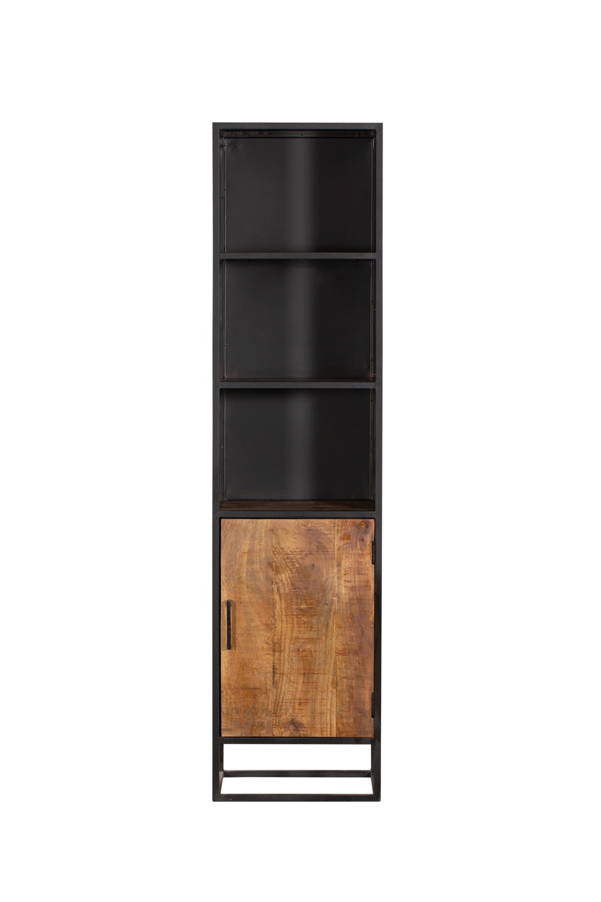 Boekenkast - Met deur - Zwart - Mangohout - 50 cm