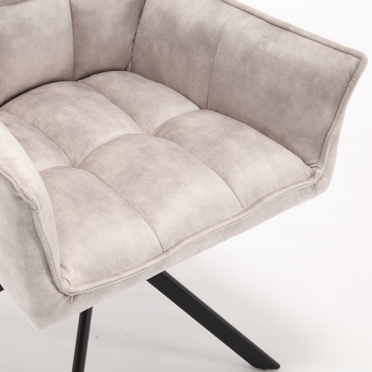 Eetkamerstoel - Draaibaar - Champagne - Velvet - (Set van 2)