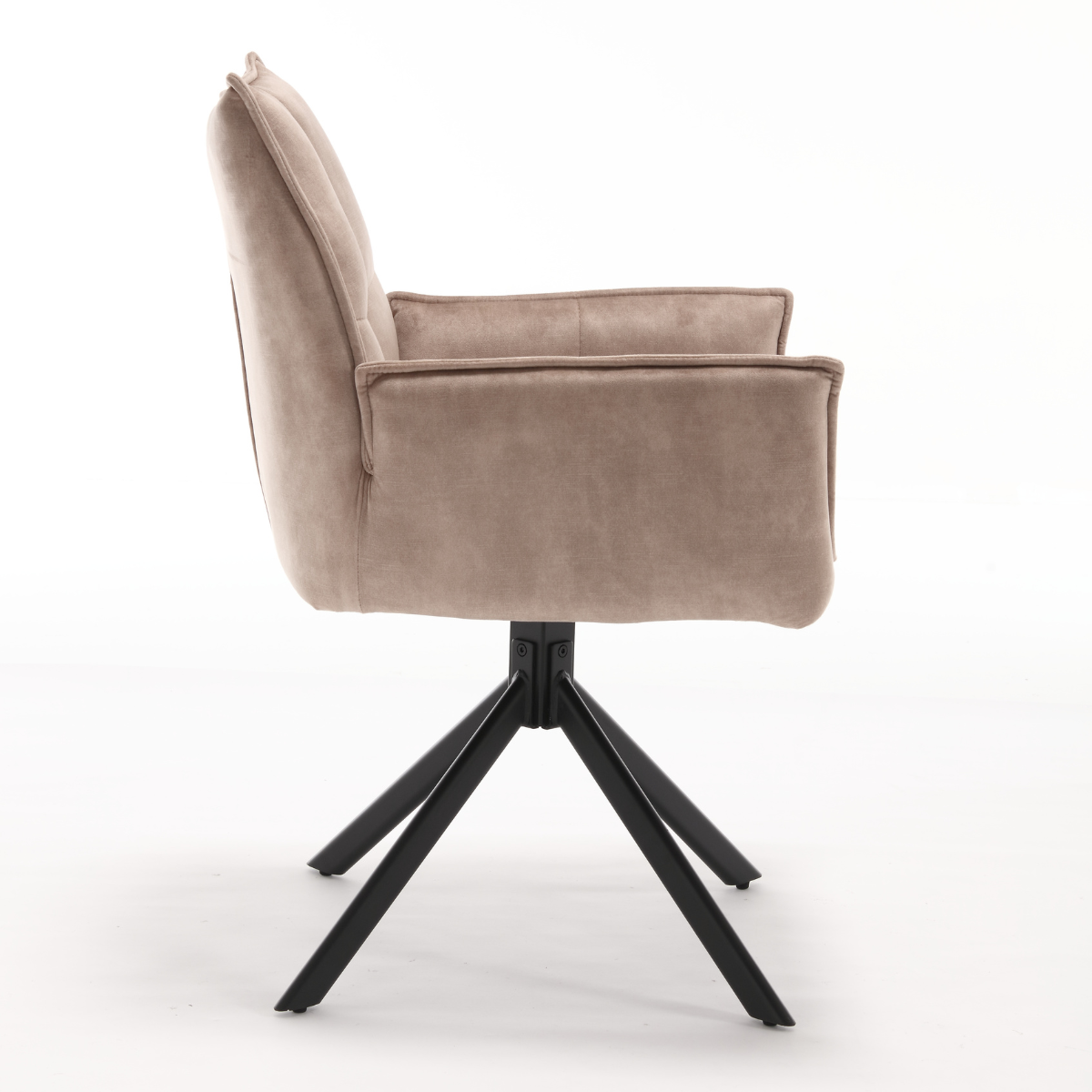 Eetkamerstoel - Draaibaar - Beige - Velvet - (Set van 2)