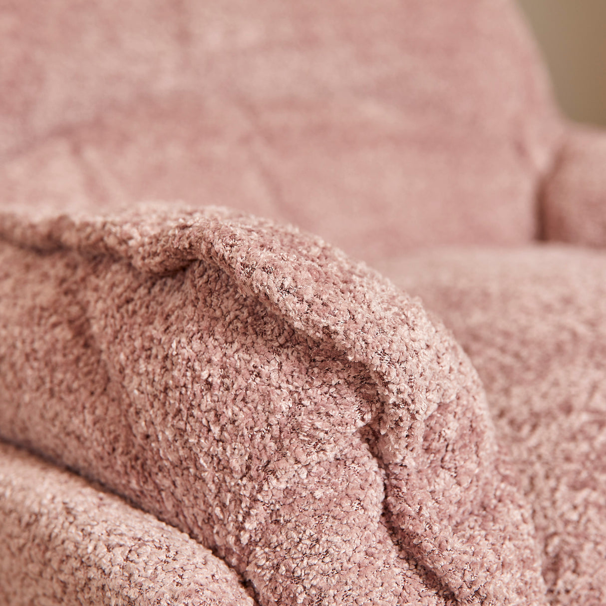 Fauteuil - Roze - Stof - Metaal - Draaibaar - Teddy