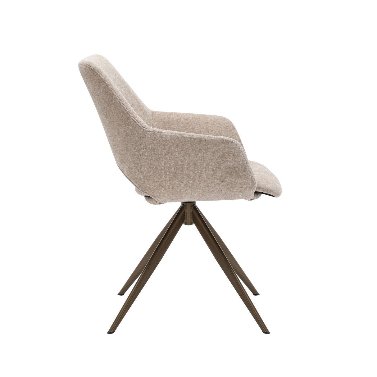 Eetkamerstoel - Beige - Metaal - Draaibaar - 180 Graden