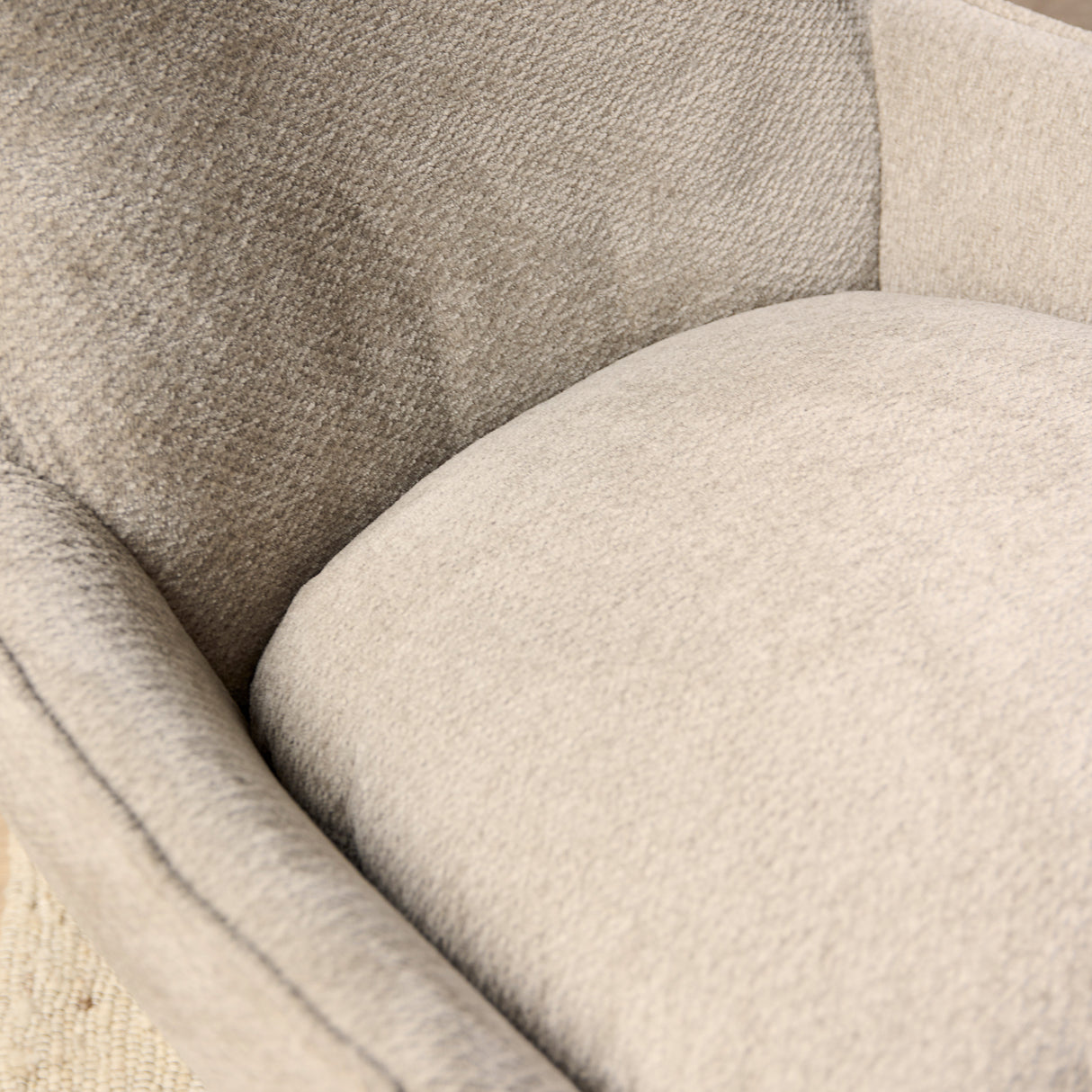 Fauteuil - Draaibaar - Taupe - Stof - Inclusief Voetenbank