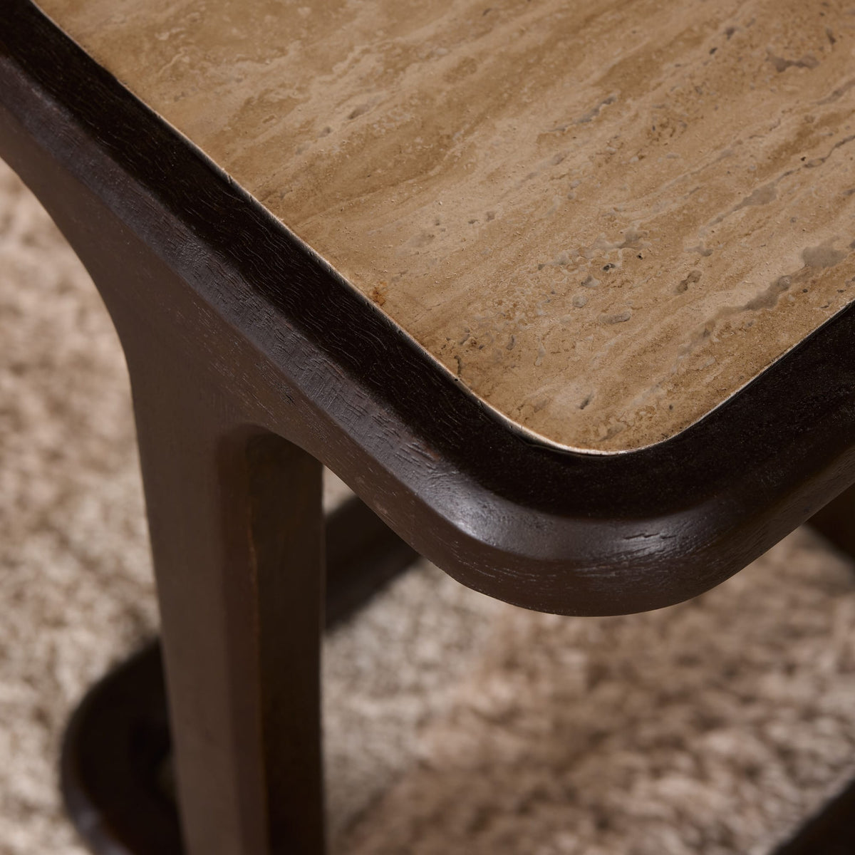 Bijzettafel Arvid Bruin Travertin 58 cm Starfurn