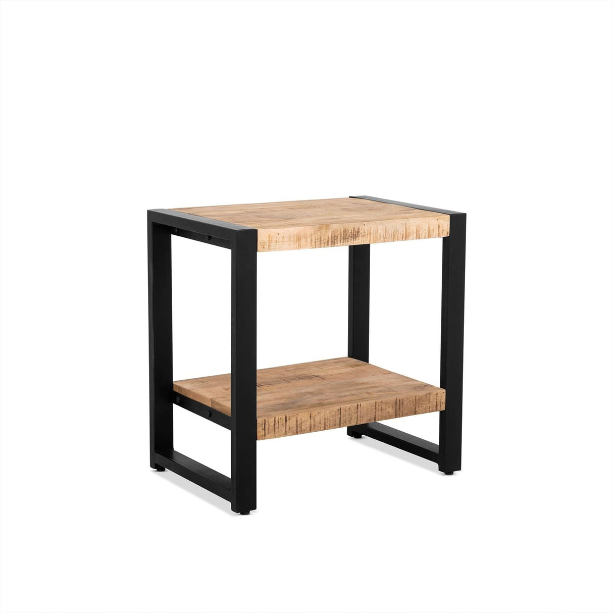 Bijzettafel Mangohout 60 cm Industrieel Tafeltje Met Opbergruimte Bijzettafels Benoa