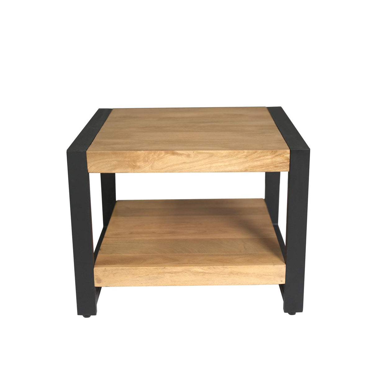Bijzettafel - Naturel Mangohout - 60x60 cm - Met Onderblad End Tables Starfurn